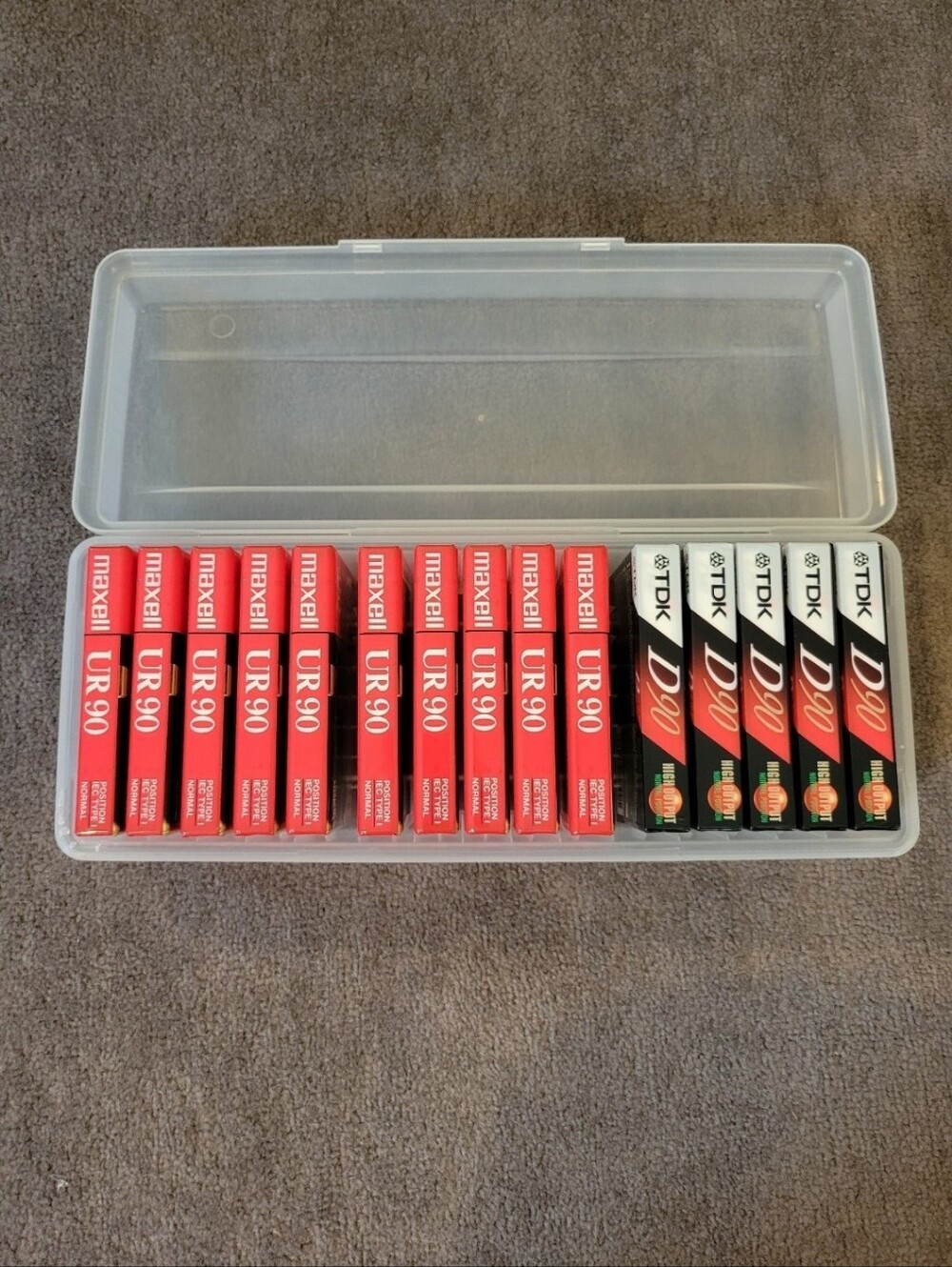 Maxell UR-90 and TDK D90 audio cassette tapes